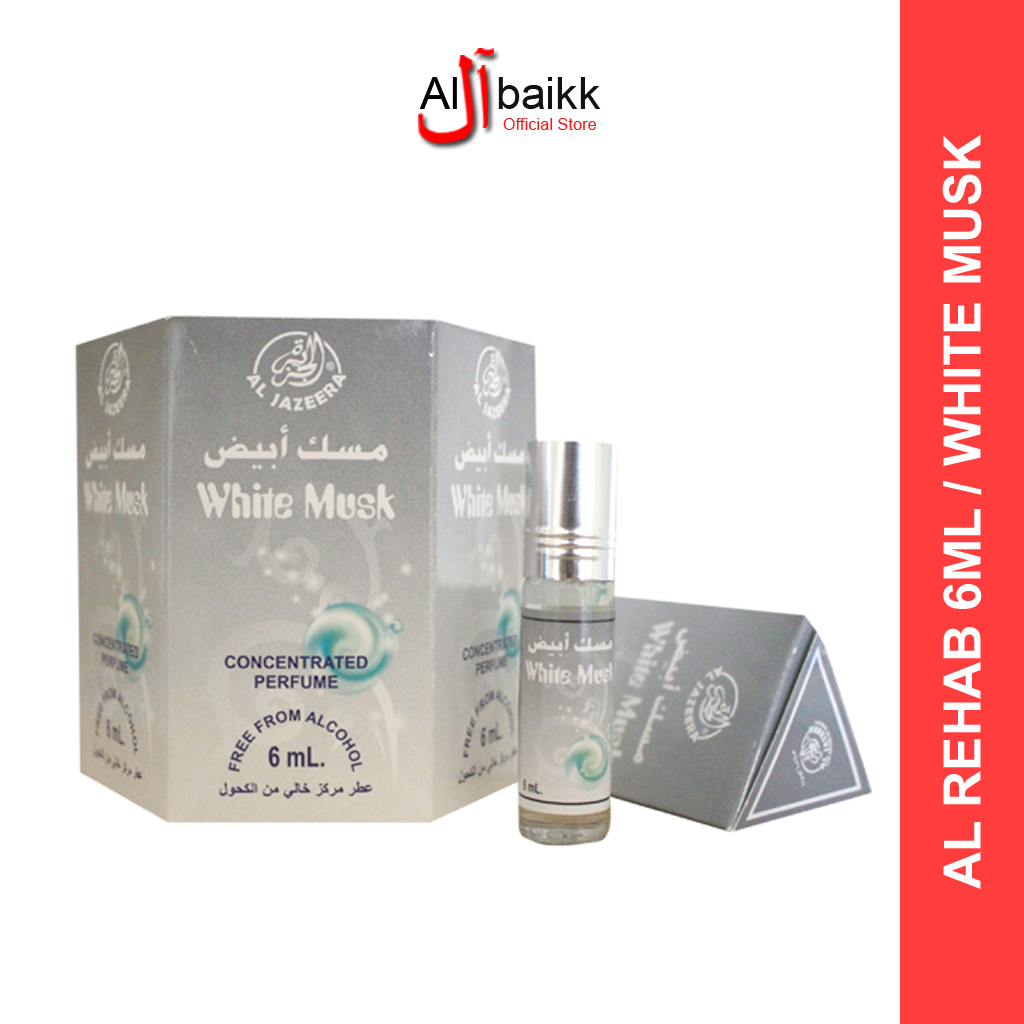 1 BOX / 6 PCS Parfum Arab Al Rehab White Musk 6ml Laki-laki Perempuan