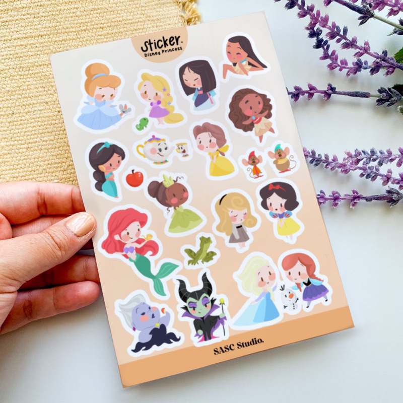 

Disney Princess | frozen, cinderella, aurora, maleficent, moana, mulan, jasmine, ariel | Scrapbook HP Stiker Anti Air Aesthetic