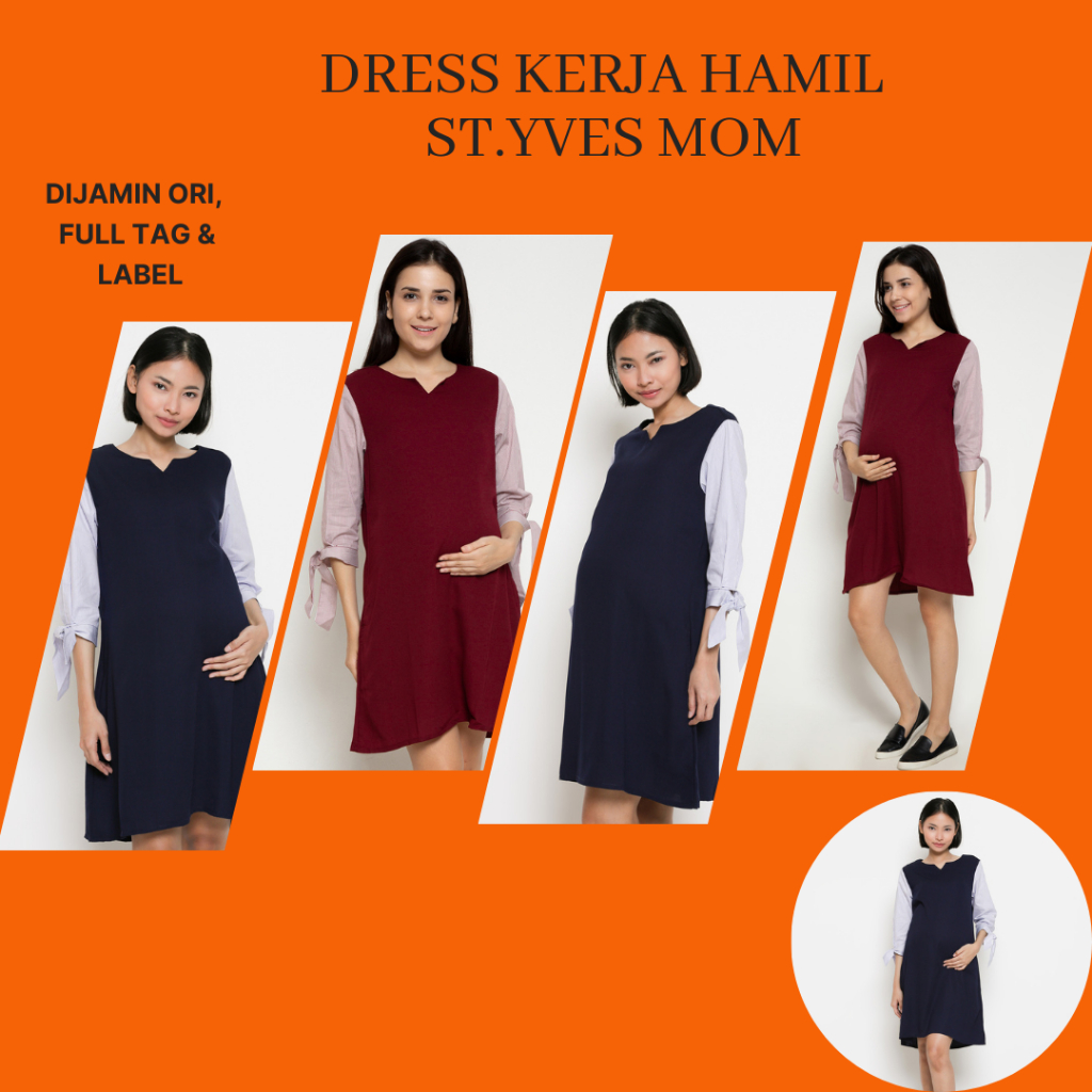 Dress Kerja Hamil/Baju Kerja Ibu Hamil dari St.Yves Mom/Dress Hamil Formal