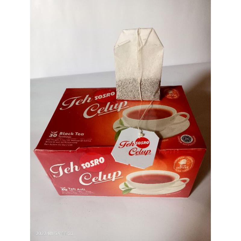 

Sosro teh celup black tea isi 30 teabag per pak