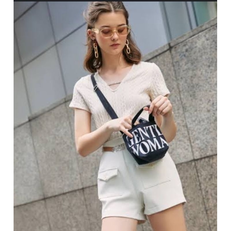 GENTLE WOMAN BAG ORI BKK MICRO CANVAS TOTE BAG SLING BAG TAS BKK