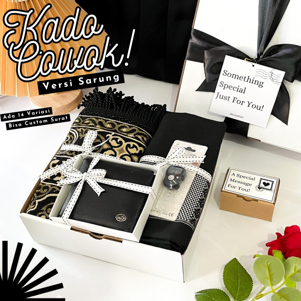 Qnr - [ SARONG ] HAMPERS KADO ULANG TAHUN COWOK GIFTBOX EID MUBARAK LEBARAN IDUL FITRI SARUNG