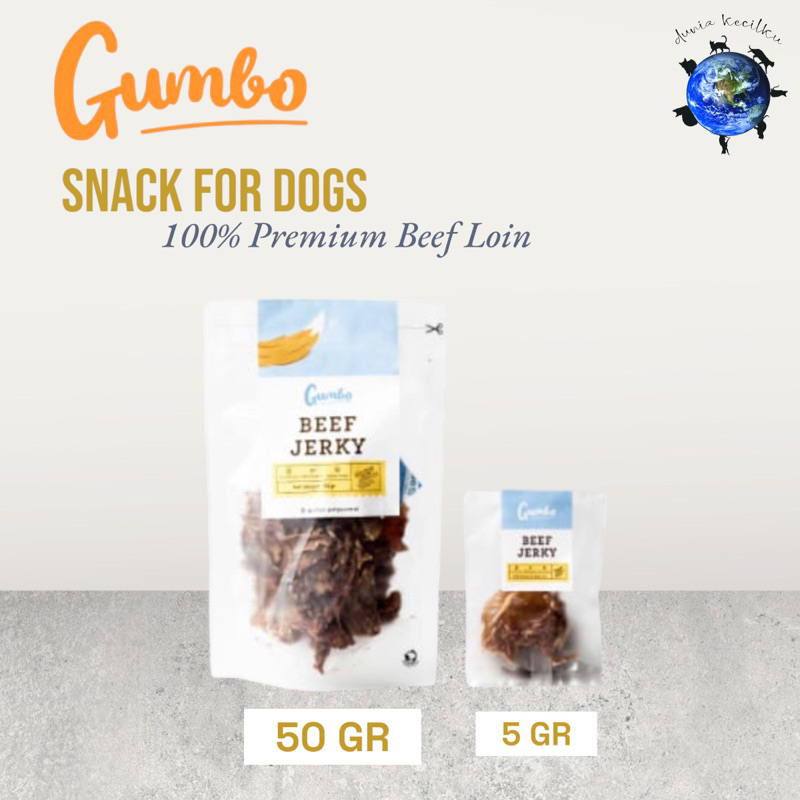 Gumbo Beef Jerky Snack Treats / Cemilan Anjing 100% Premium Chicken Breast (50 Gr)