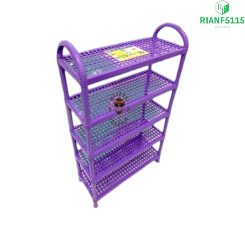 RAK SUSUN PLASTIK SUSUN 5  RAK SANDAL SEPATU 5 SUSUN SERBAGUNA