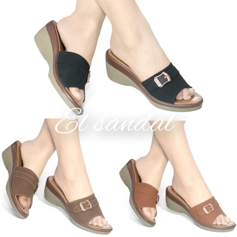 Wedges Sandal Wanita Murah Sendal Ibu Ibu Kondangan Wedges Casual Viral