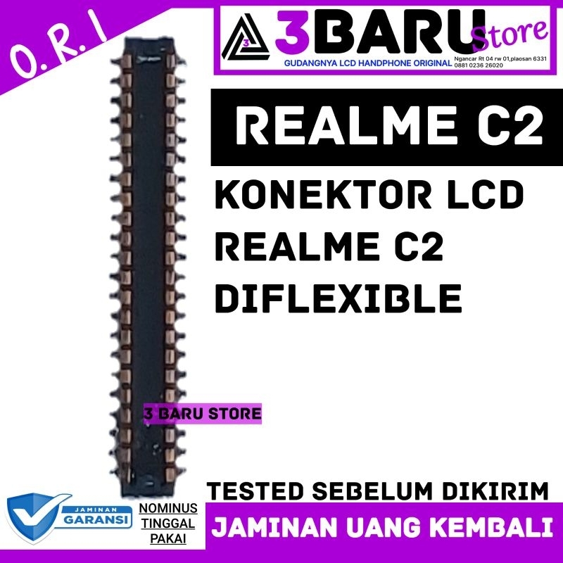 SOCKET/ KONEKTOR LCD REALME C2 DIFLEXIBLE soket lcd handphone konektor lcd hp