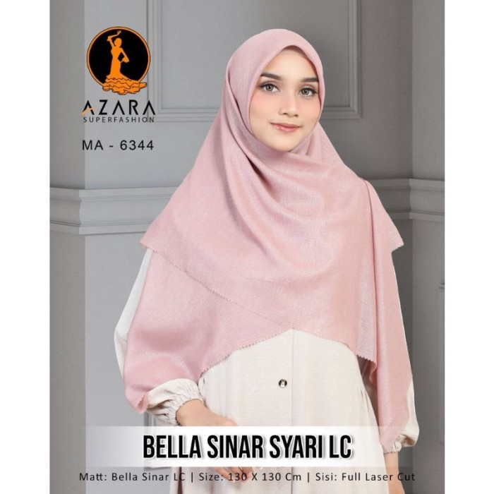 HIJAB SEGI EMPAT AZARA BELLA SINAR SYARI LASER CUT HIJAB GLOWING SYARI HIJAB SEGIEMPAT GLAMOUR SYARI