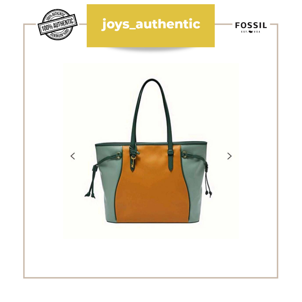 Tas wanita Fossil Charli tote hijau green multi woman bag authentic original
