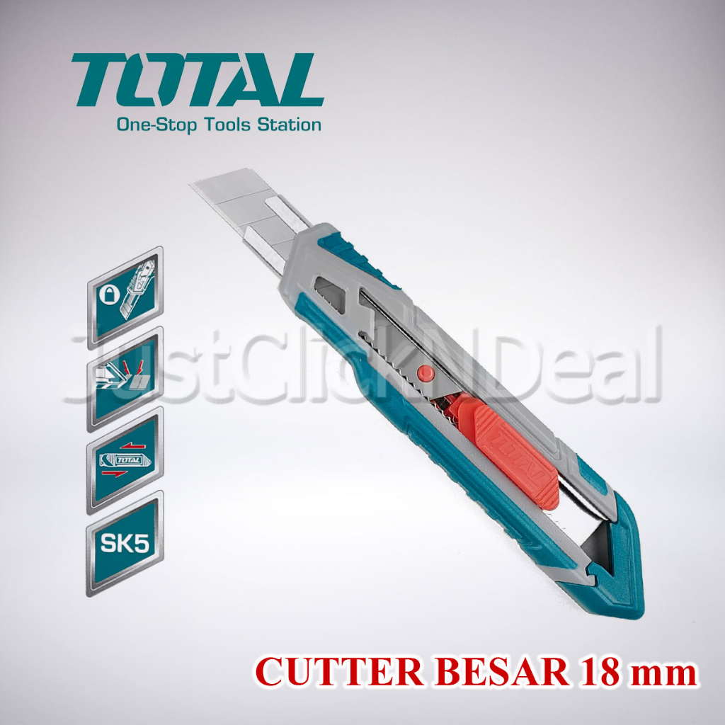 

TOTAL Pisau Cutter Besar 18 mm Snap off Blade Knife