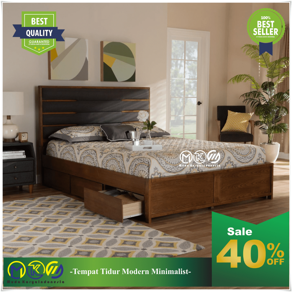 Dipan Tempat Tidur Minimalis Ranjang Kayu Jati Minimalis Tempat tidur minimalis kayu jati