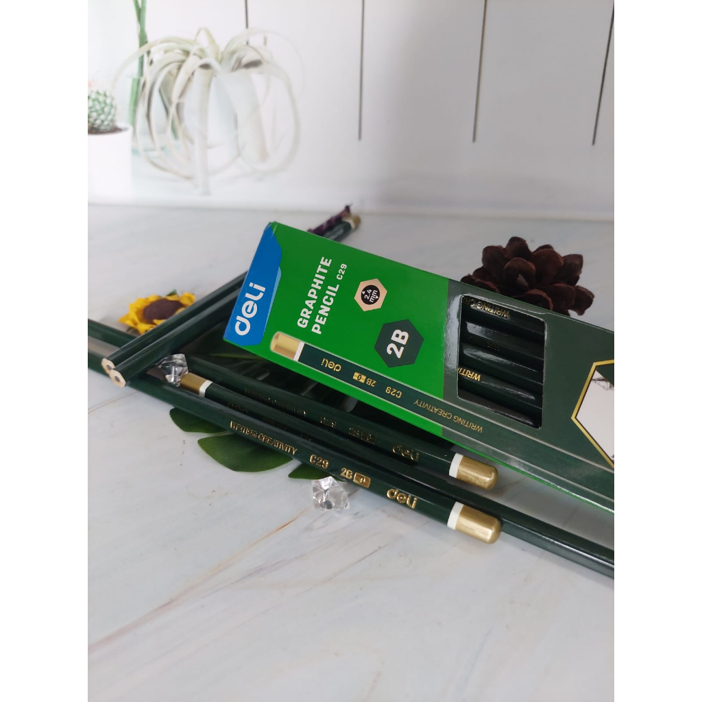 

(ECER) PENSIL KAYU 2B EC29 DELI GRAPHITE PENCIL UJIAN