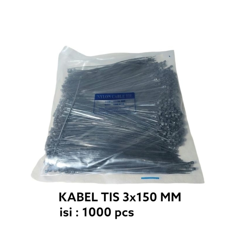 

KABEL TIS CABLE TIE TIES INSULOK PENGIKAT MAKANAN GOFOOD GRAB FOOD 3 X 150 mm 15 cm isi 1000 pcs