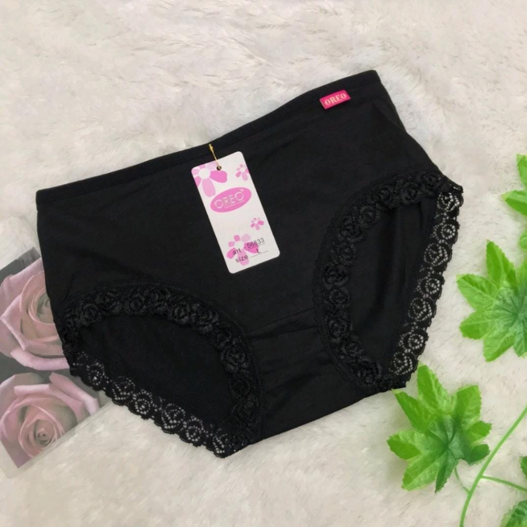 1 LUSIN | Celana Dalam Wanita OREO 56833 Motif Renda / CD Dalaman Perempuan Size L - JUMBO