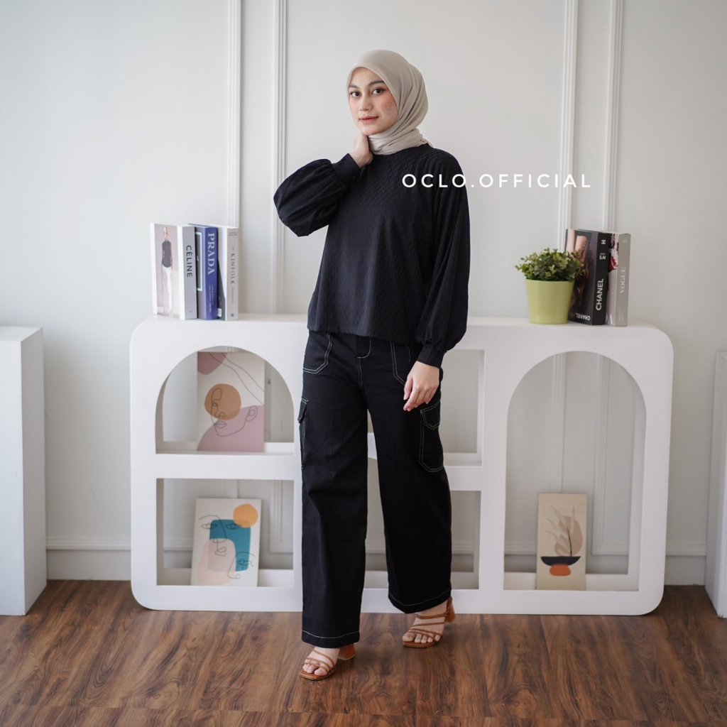 Oclo | Ziorin Blouse Basic Blus Knit Atasan Wanita