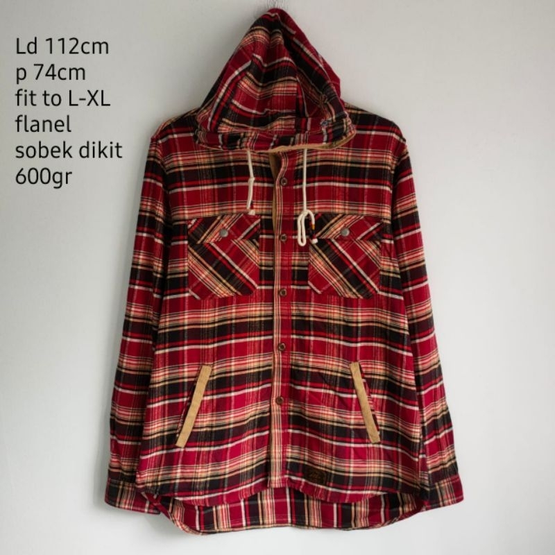G jaket kemeja hoodie flanel size L XL cowok pria cewek wanita unisex kotak tartan flannel vintage c