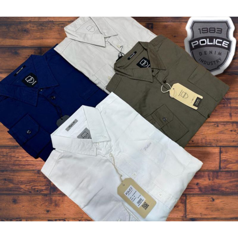 Kemeja Pria POLICE DENIM ORIGINAL Lengan Panjang