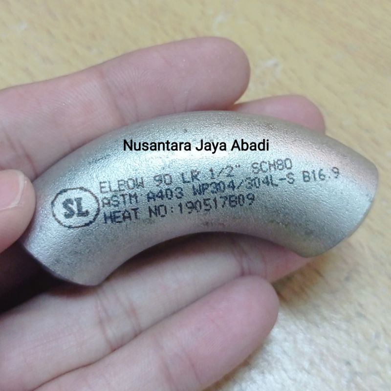 Elbow Las Sch 80 Stainless 304 1/2 " inchi DN 15