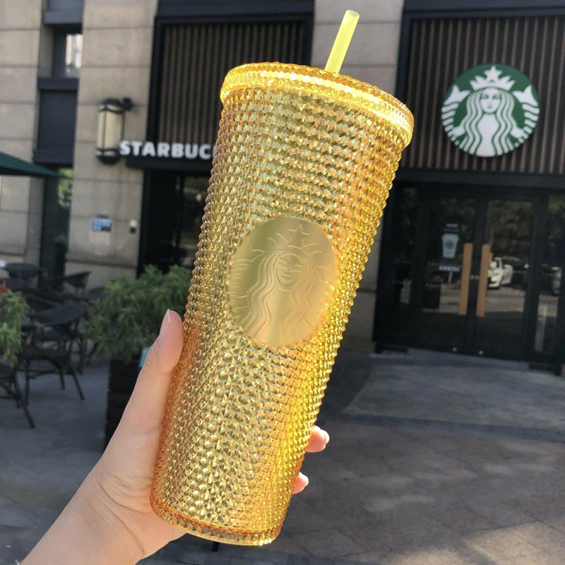 starbucks gold taiwan studded bling cold cup