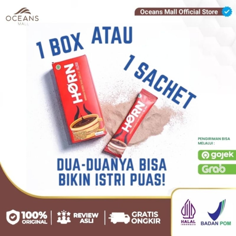 HORN DR. BOYKE KOPI HORN MINUMAN MENAMBAH STAMINA RASA COKLAT 1 BOX & PER SACHET