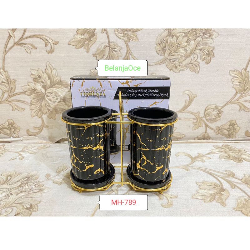 Tempat Sendok Garpu / Sumpit Set Fiorenza Keramik Marble