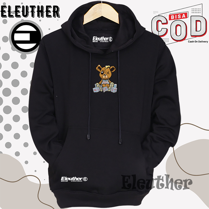Sweater Pria Distro ELEUTHER Hitam Original Hoodie Switer Cowok Oversize Murah XXL Switer Cowok Unis