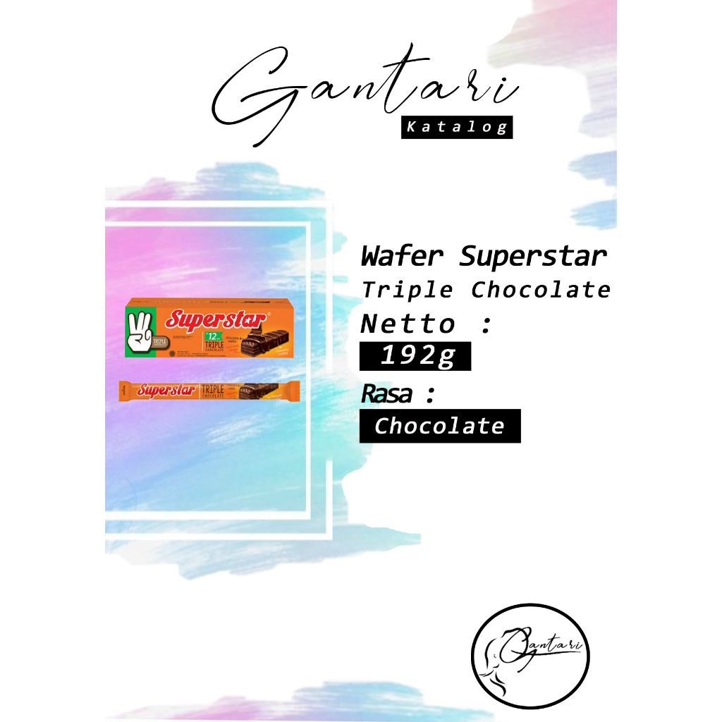 

Wafer Superstar Triple Chocolate 16 g isi 12 pcs/box