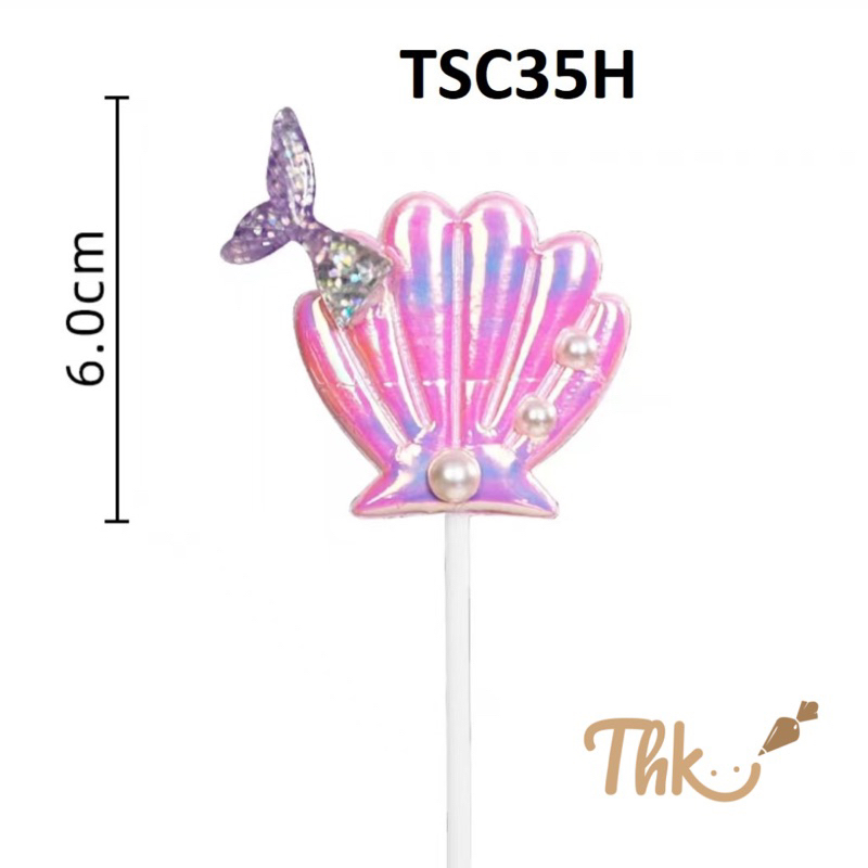 TSC35 - Hiasan Kue Cake Topper Tusukan Mermaid Kerang