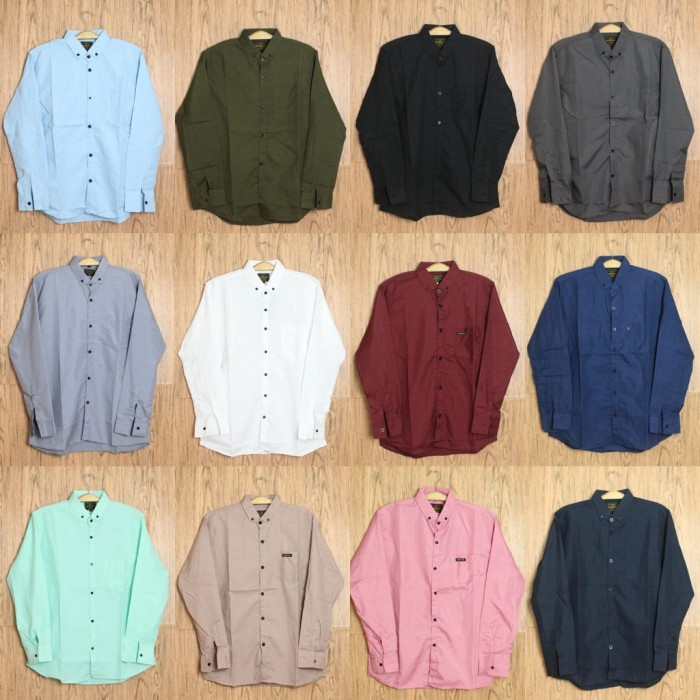 Kemeja Pria Lengan Panjang Polos By Hurley