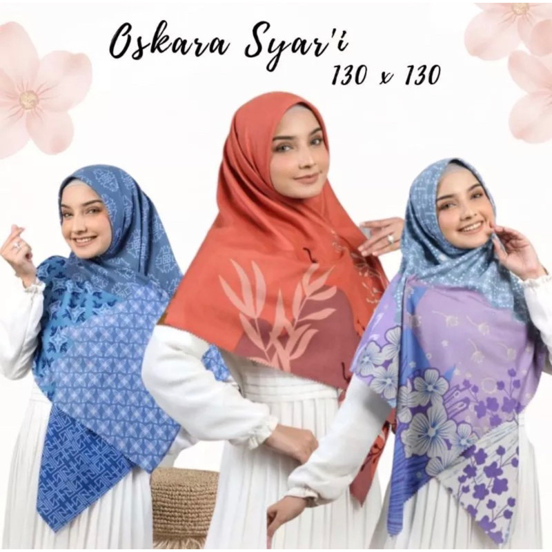 Oskara syar’i motif Logo metal LC by azara/ segiempat syar’i