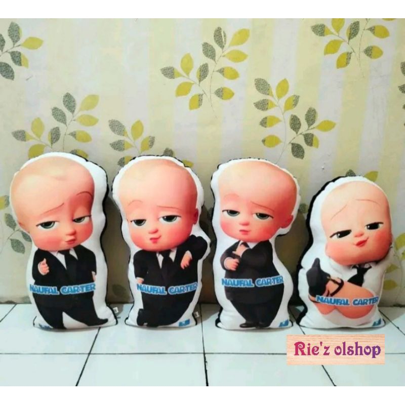 BONEKA KARAKTER BABY BOSS PRINTING (FREE UKIR NAMA) / BONEKA BABY BOSS CUSTOM NAMA MURAH