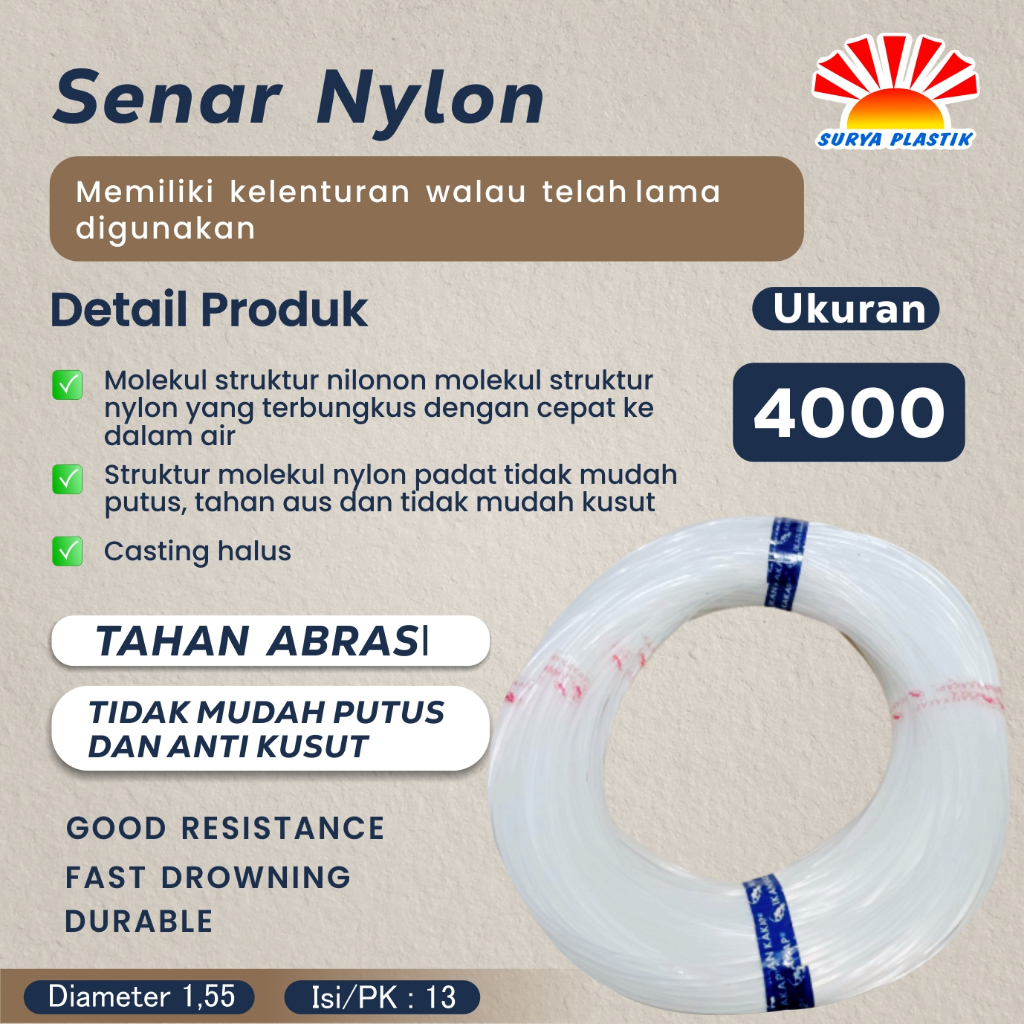 Senar Cap Ikan Kakap  Ukuran 4000 (130)  per Roll /Tali Senar Pancing / Senar Layangan