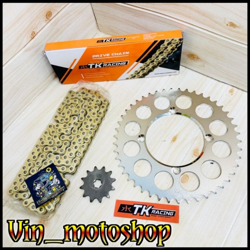 Gear set TK Racing 520 KLX 150 Rantai TK Racing 520 HS Gold
