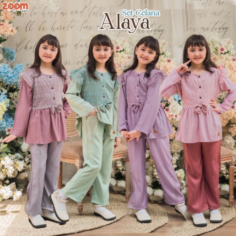 [ ALAYA SET ] By Zoom kids setelan anak brukat baju setelan pesta toko baju muslim anak samarinda to