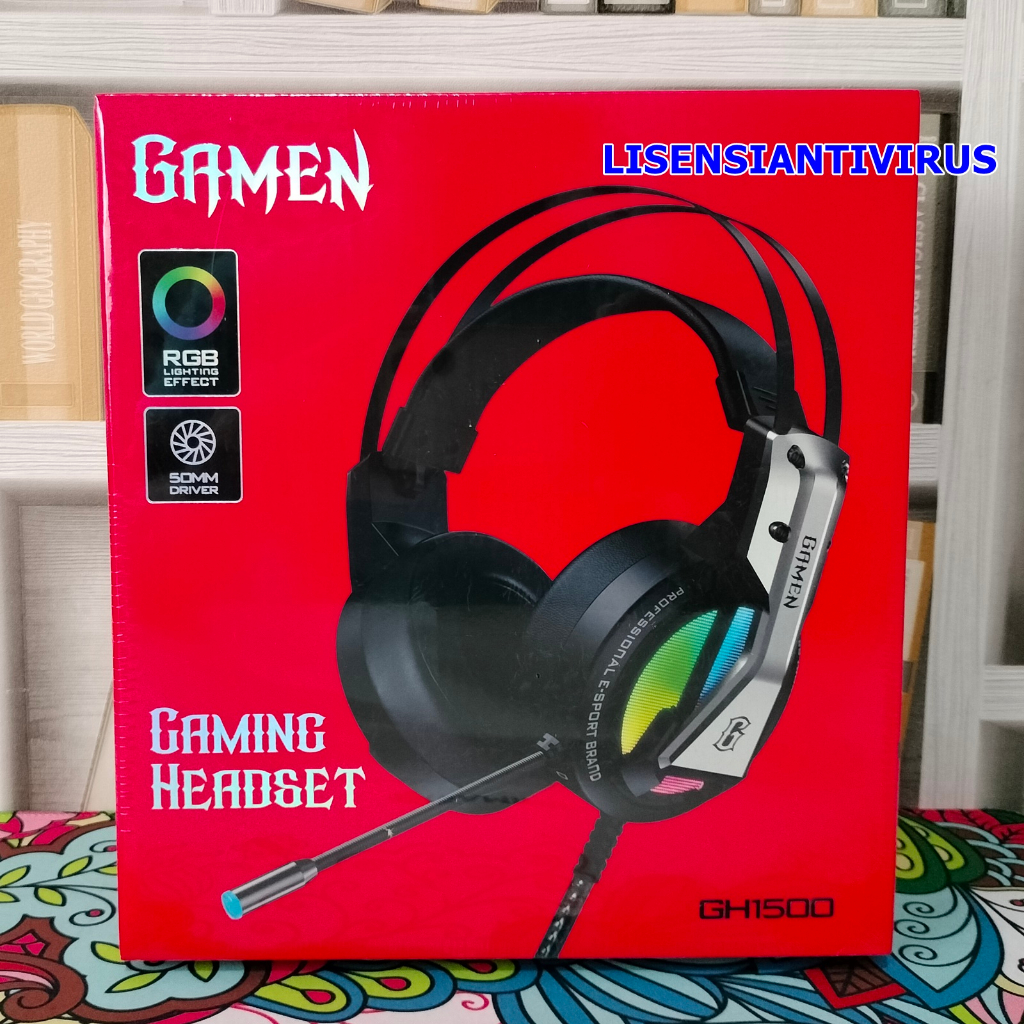 Headset GAMEN GH1500 3.5mm Audio Jack Input RGB LED Light Braided