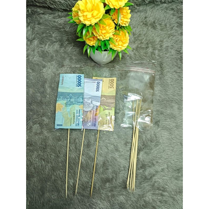 

stik uang buket plastik opp (harga satuan)