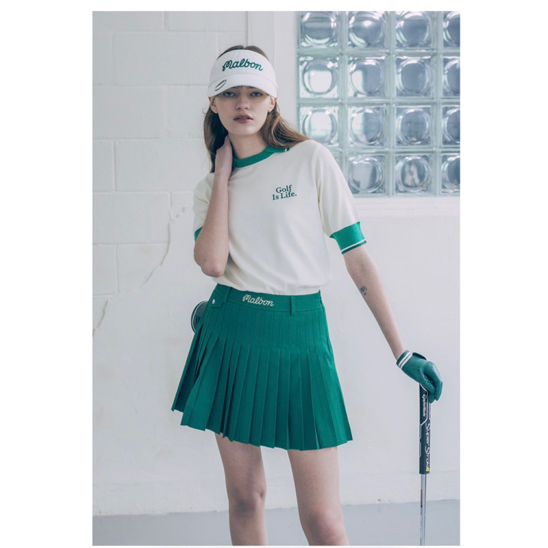 malbon woodley collared knit golf polo baju golf wanita