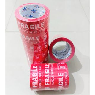 

Lakban / Plakban / Isolasi / Selotip FRAGILE merah SEVEN STAR 48mm 90 yard 2 inch