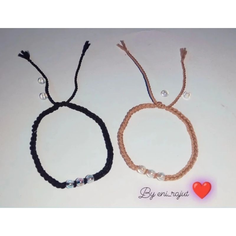 gelang rajut manik 3 simple gelang persahabatan, gelang cantik