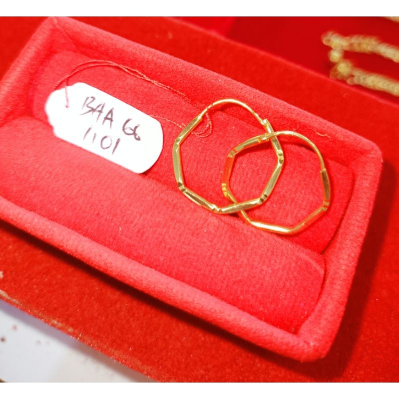 anting emas model bulat | anting anting emas asli 17k