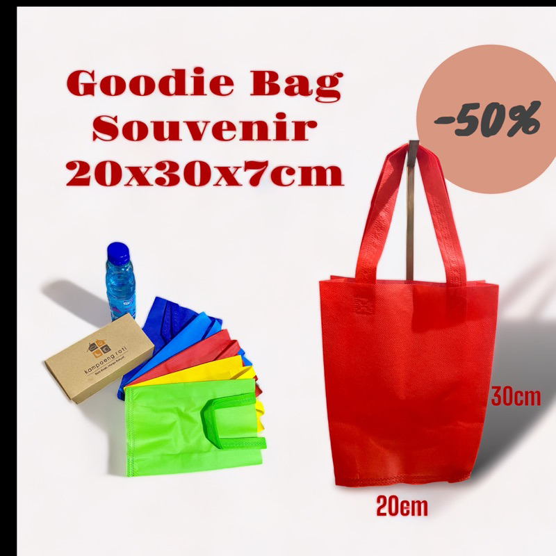 

1 LUSIN = 12 PCS) Goodie Bag Souvenir Hajatan 20x30x7cm / Tas Bingkisan / Tas Snack Nikahan / Tas Souvenir Wedding / Tas Spunbond Kecil / Tas Hampers Wedding / Goodie Bag Wedding / Tas Bingkisan / Tas Spunbond / Tas Ramah lingkungan