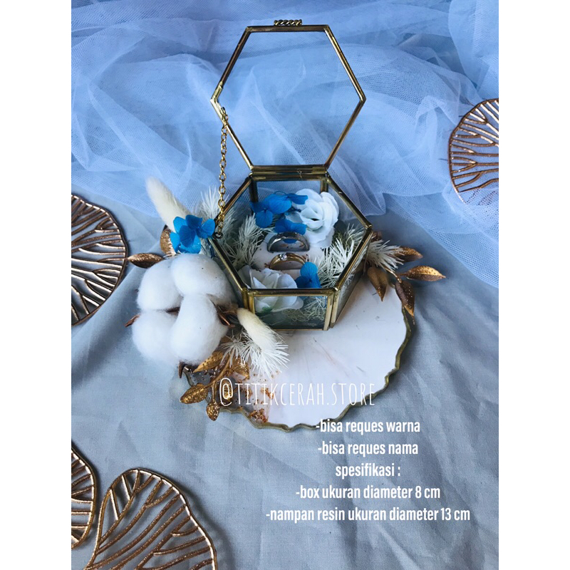 Ring box resin / kotak cincin lamaran/tempat cincin/kotak cincin pernikahan/tempat cincin pernikahan