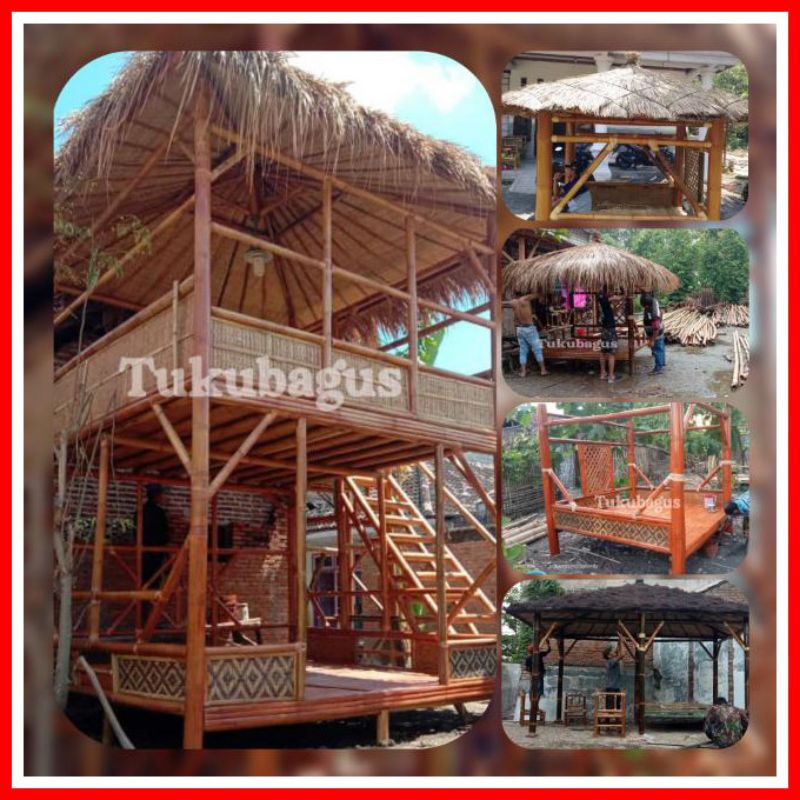 Gazebo bambu tingkat 3x3 mojokerto