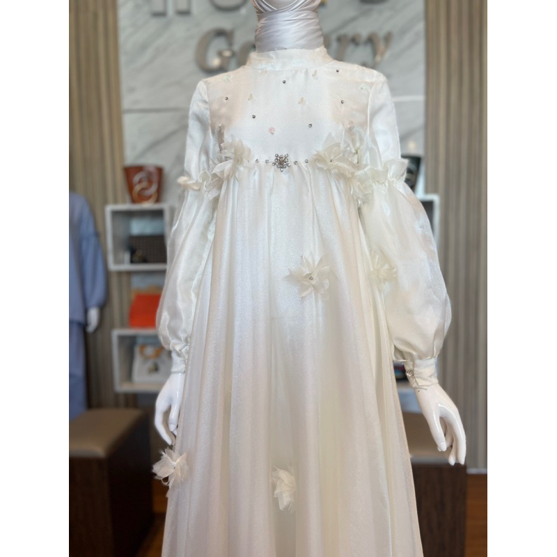 Wedding Dress Organza Hiasan 3D