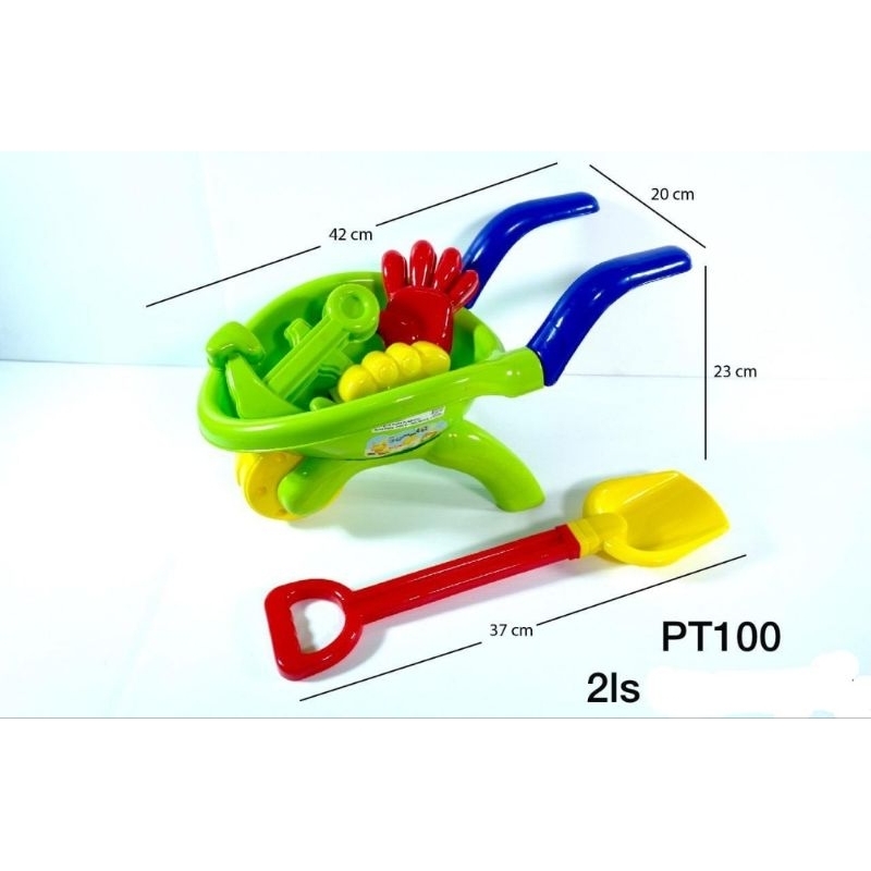 Ukuran Besar Beach Tool Trolley Mainan Pasir Pantai Anak Troli Peralatan Bermain Dan Konstruksi