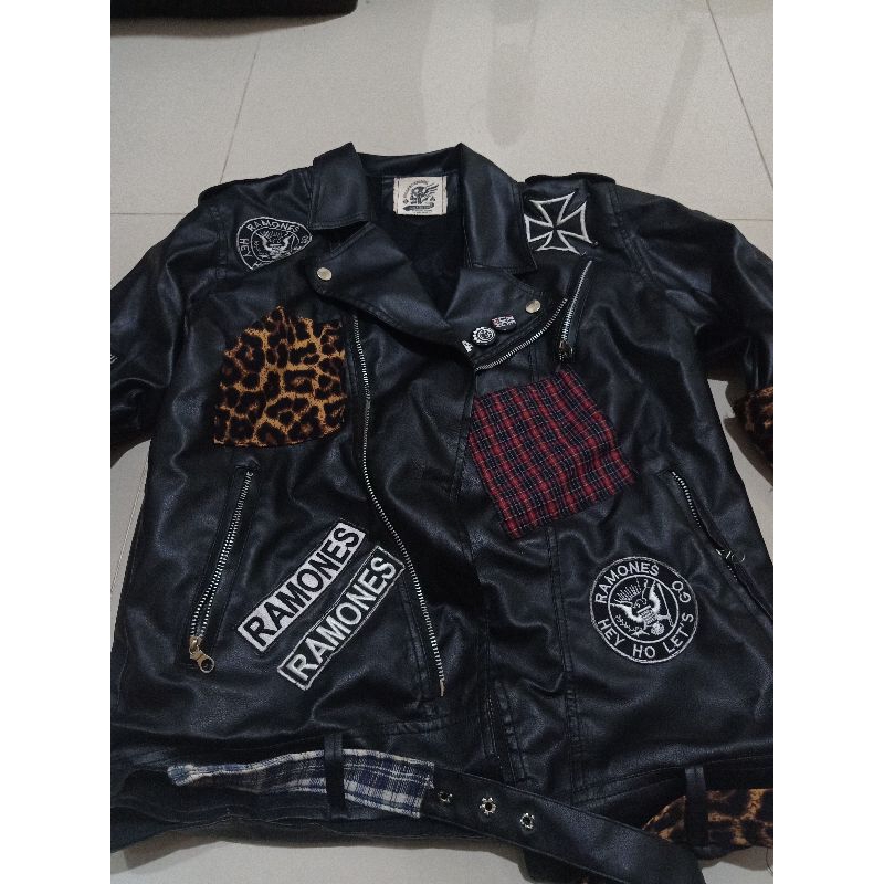 Jaket ramones / Jacket punk custom second / Jaket kulit
