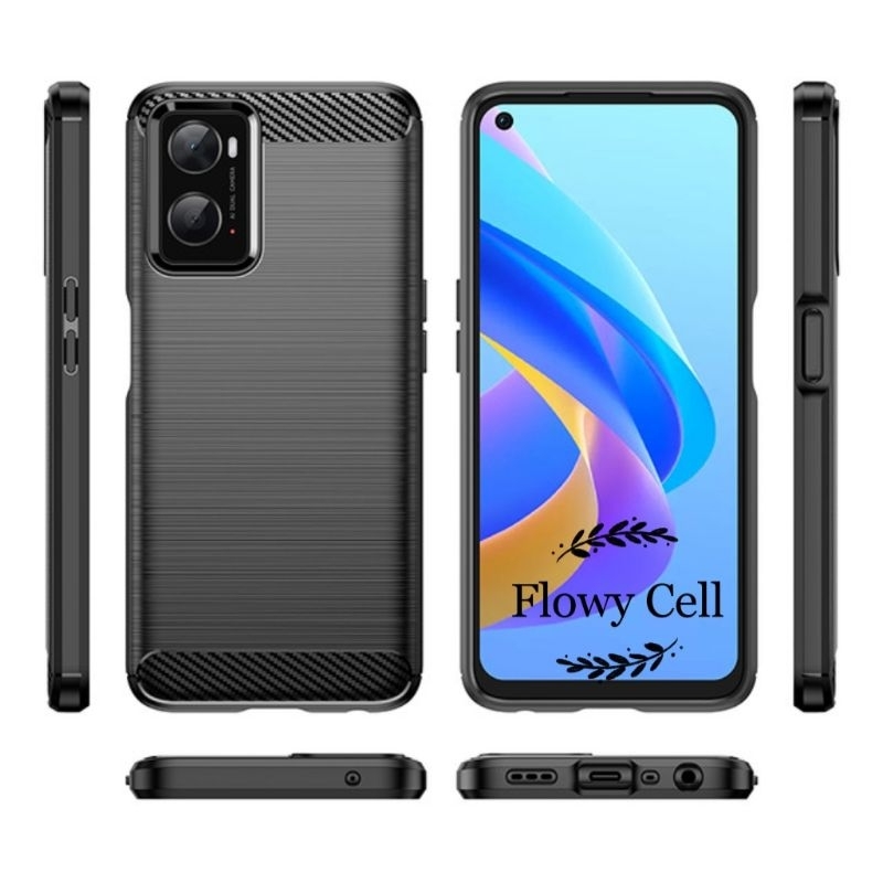 Oppo A96 A76 A36 A57 A77s Black carbon fiber case softcase casing