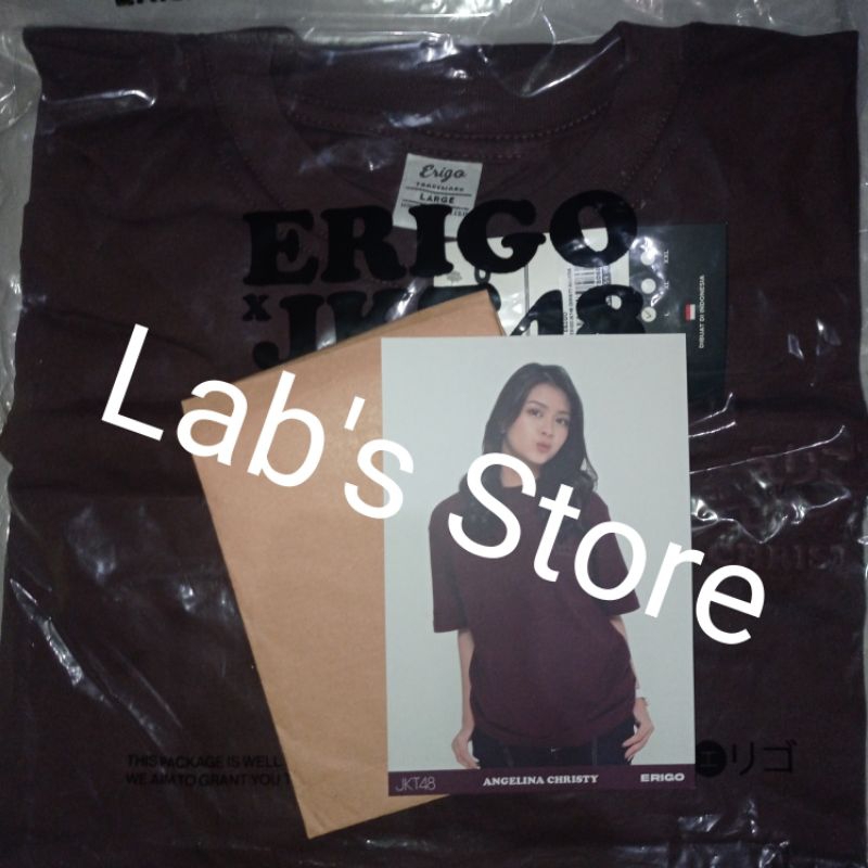 Tshirt Erigo Loud To Unwear  x JKT48 Christy Brown Color Sablon Timbul + Pp Mulus No Damage