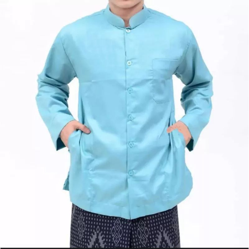 BAJU KOKO HABAIB SAKU SAMPING MOTIF POLOS IBRAHIM BIN ALI