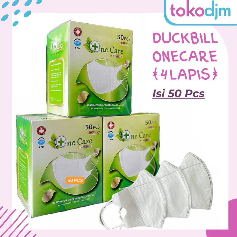 Masker duckbill one care 4 ply duckbill 4 ply duckbill one care 50 pcs
