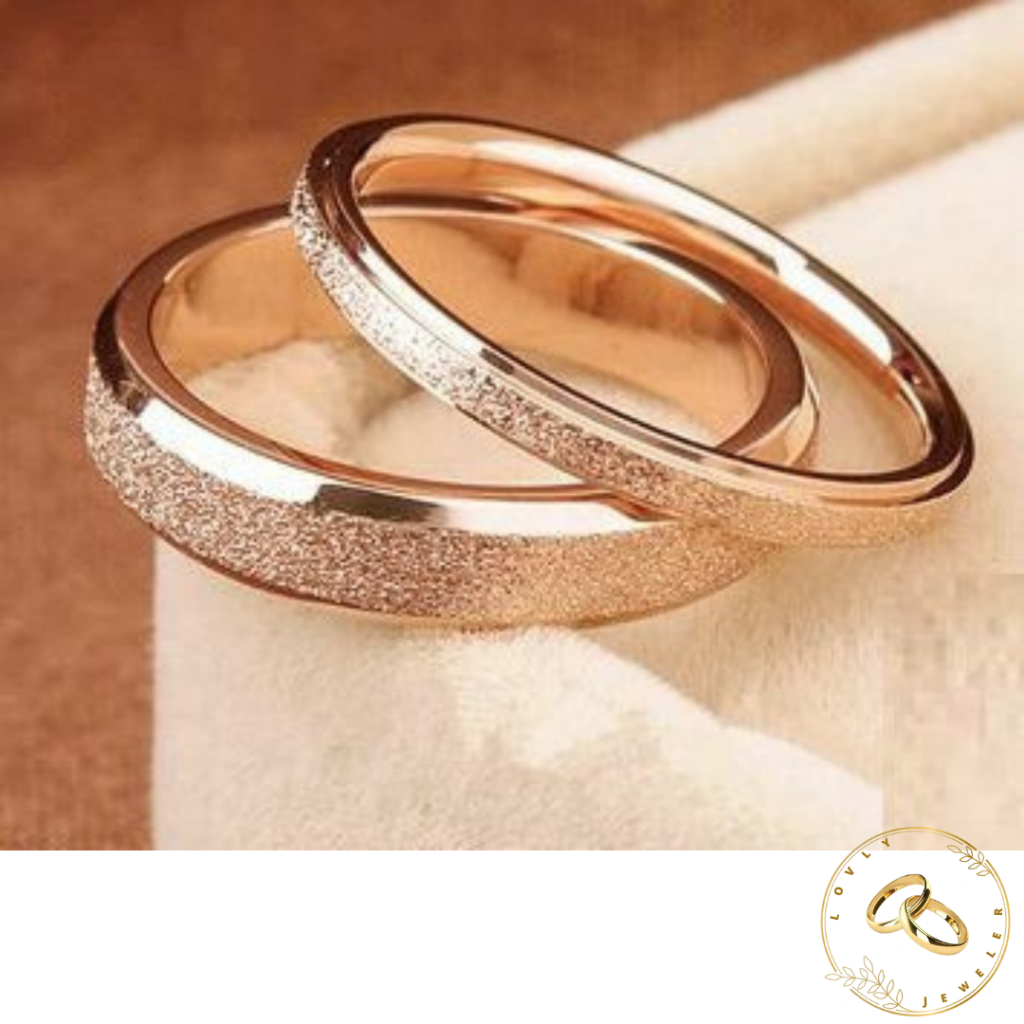 Cincin Emas Kuning Couple Sepasang Pertuangan Tunanagan Pernikahan Asli